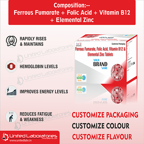 Ferrous Fumarate + Folic Acid + Vitamin B12 + Elemental Zinc